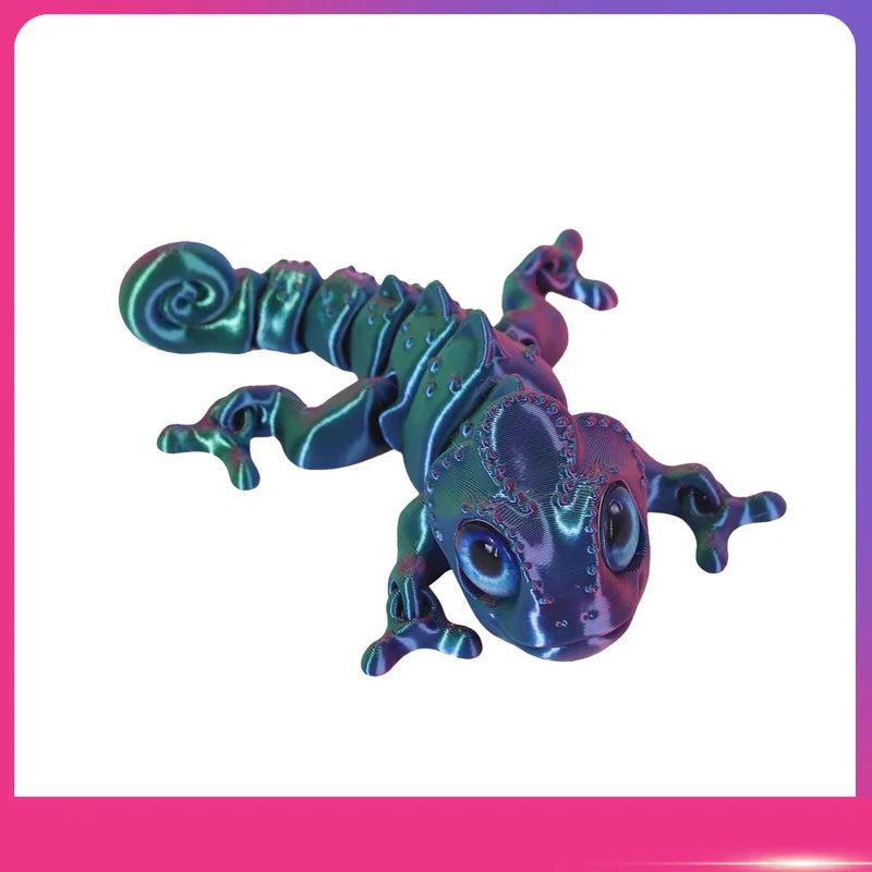 3D Printed Chameleon Figure – Movable Joints & Realistic Eyes Articulated Animal Figure Oasis Select Dark Blue One Size