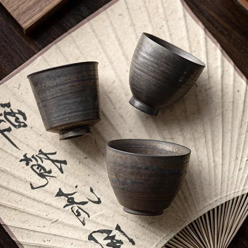 Gilded Glaze Tea Cup Handmade Eggshell China Master's Cup Tea Making Kung Fu Tea Cups Ceramic Japanese Kung Fu Teaware Oasis Select