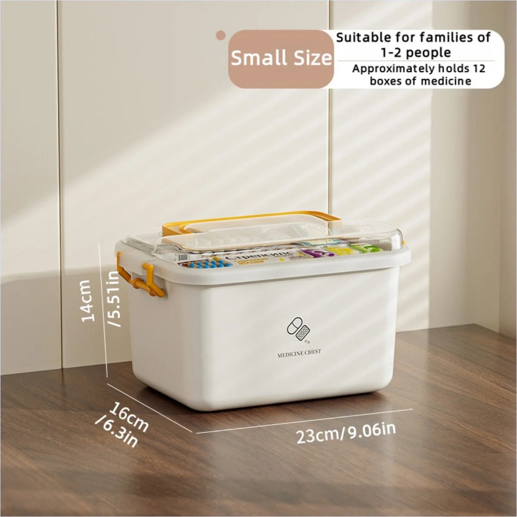 Large Portable Medicine Organizer Box Multifunctional First Aid Storage with Dividers for Pills/Drugs Household Medical Kit Oasis Select Small Yellow