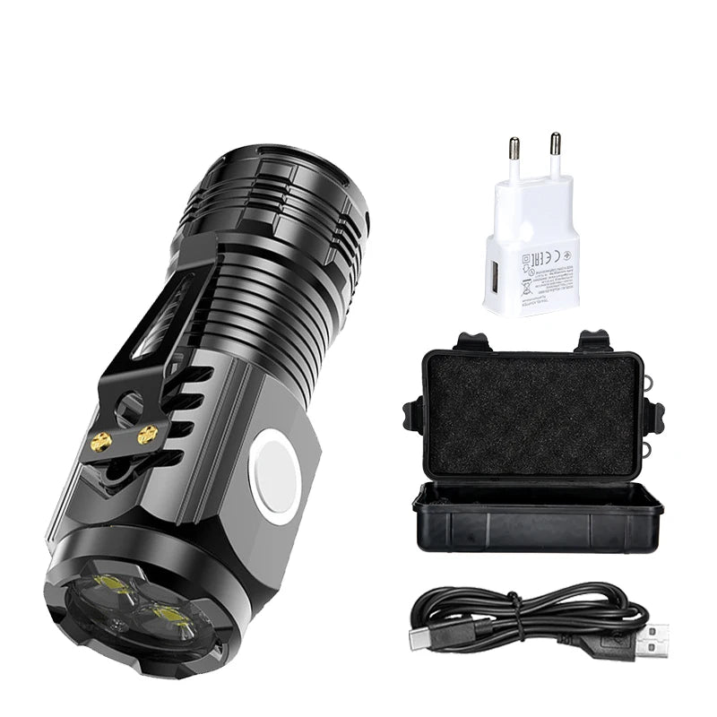 Mini LED Flashlight Type-C Rechargeable | 5 Modes & Pen Clip