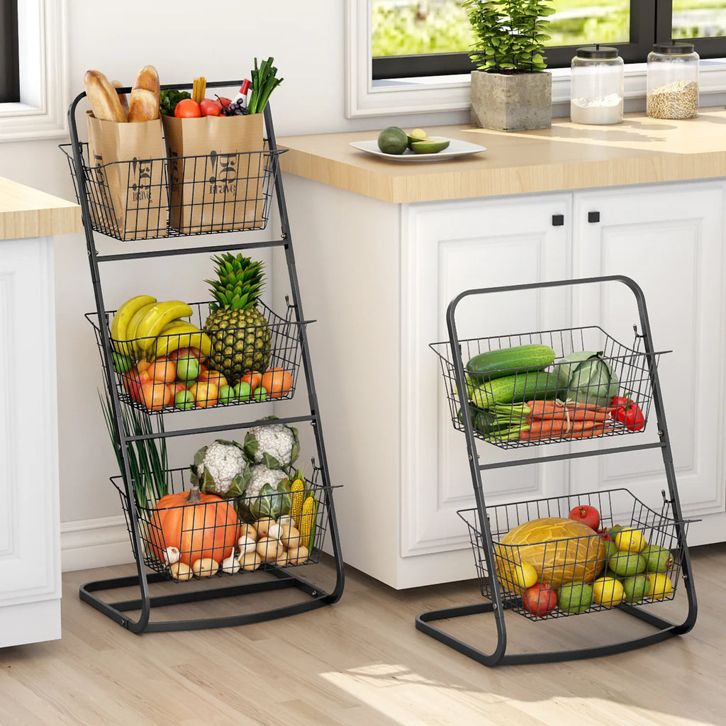Kitchen rack Multifunctional snack vegetable basket Storage rack Floor-to-ceiling multi-layer special vegetable basket shelf Oasis Select