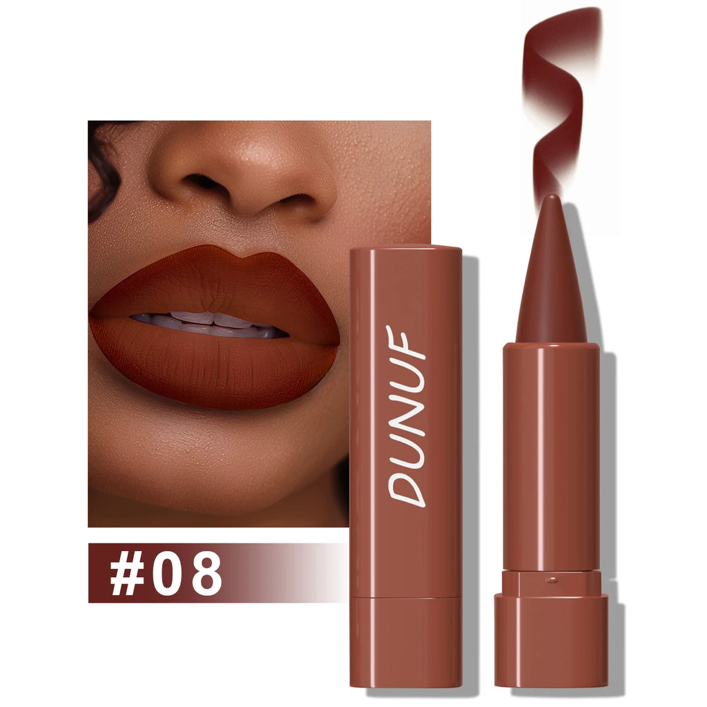 Matte Lip Gloss Lip Liner Lipstick, 1pcs Waterproof Velvet Long Lasting Non-Stick Cup, Nude Y2K Christmas Valentine's Day Gifts Oasis Select 08