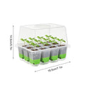 pots 12-cell Seedling Starter Tray Indoor Garden Greenhouse Growth Potting with Cover Adjustable Humidity Germination Box Oasis Select Green