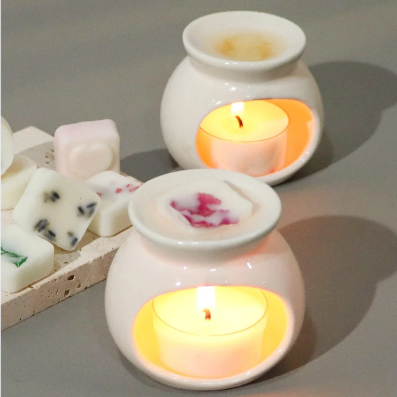 Ceramic Candle Heating Holder Essential Oil Burner Reed Diffuser Furnace Household Spa Salon Liqulid Aromatherapy Incense Burner Oasis Select