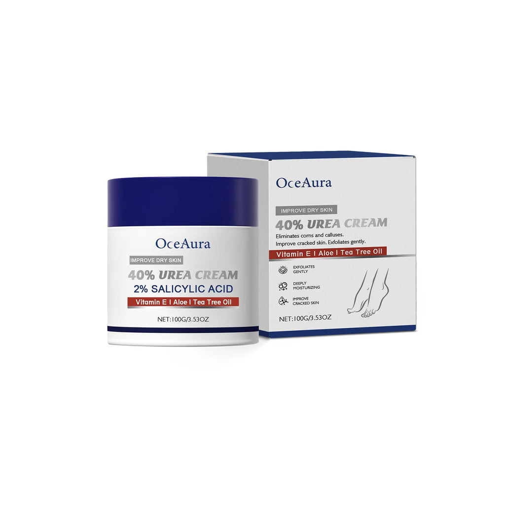40% Urea Foot Cream Softening Dry Cracked Heels Deep Moisturizing Improve Roughness Remove Callus Exfoliation Foot Care Cream Oasis Select 100g Boxed