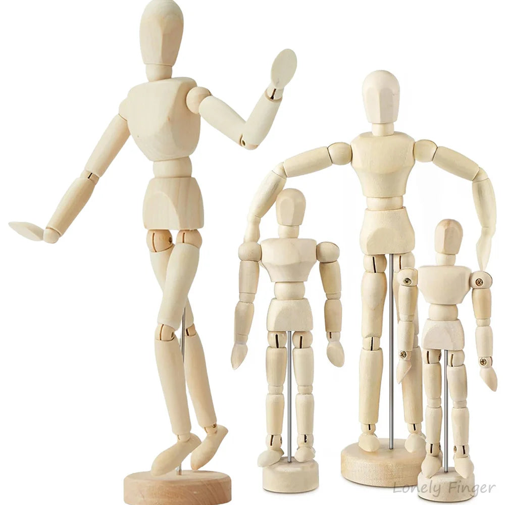 Wooden Hand Body Draw Action Toys Drawing Sketch Mannequin Model Movable Limbs Figures Home Decor Artist Models Jointed Doll Oasis Select