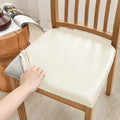 1PCS Waterproof PU Leather Office Chair Seat Covers Removable Solid Color Computer Chair Seat Cushion Covers For Home Office Oasis Select White