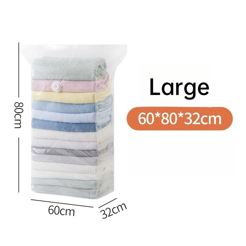 Reusable Compression Empty Bag Sealer Clothes Travel Packing Organizer Vacuum Large Plastic Storage Bags Storing Clothes Blanket Oasis Select 1pc