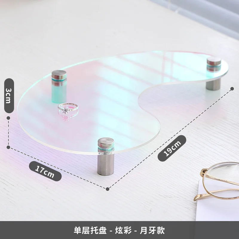 Acrylic Decorative Tray Organizer | Desk, Vanity & Shelf Display