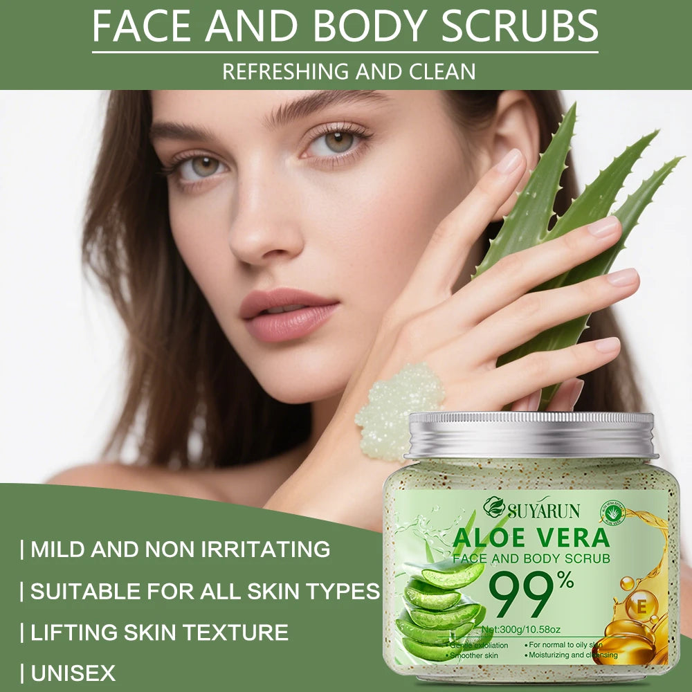 SUYARUN Aloe Vera Body Scrub – Deep Cleansing & Hydrating Body Scrub Exfoliator Oasis Select