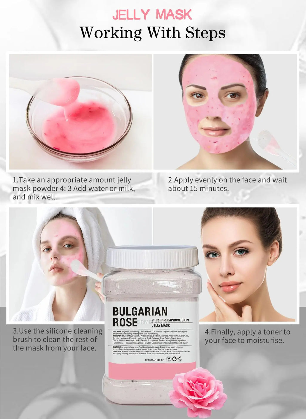 650g Nicotinamide Jelly Mask Powder Diy Jelly Care Mask To Increase Skin Elasticity and Soften The Face Skin Peels Facial Mask Oasis Select