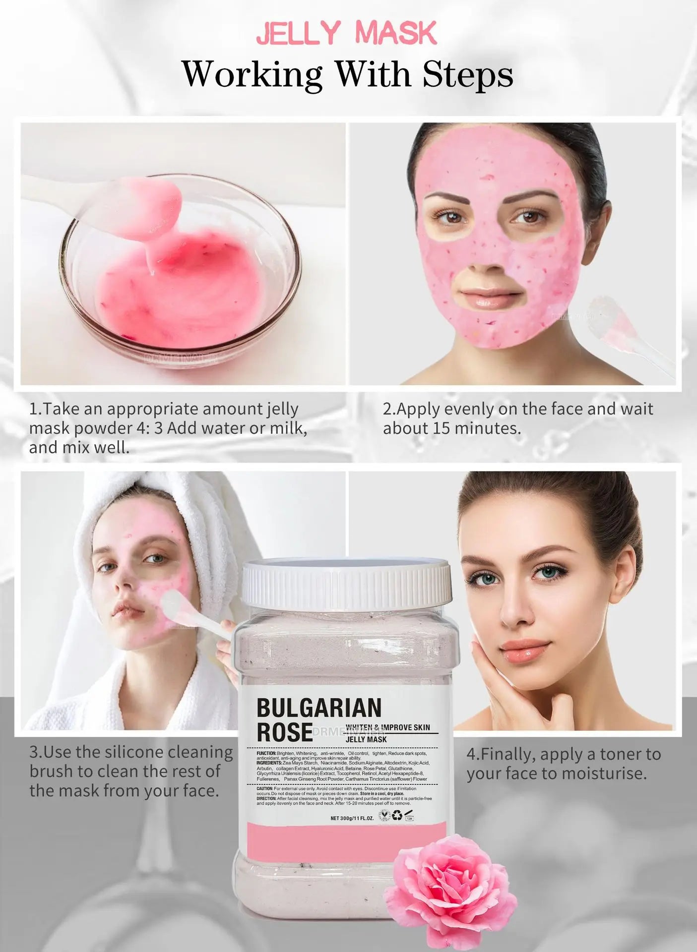650g Nicotinamide Jelly Mask Powder Diy Jelly Care Mask To Increase Skin Elasticity and Soften The Face Skin Peels Facial Mask Oasis Select