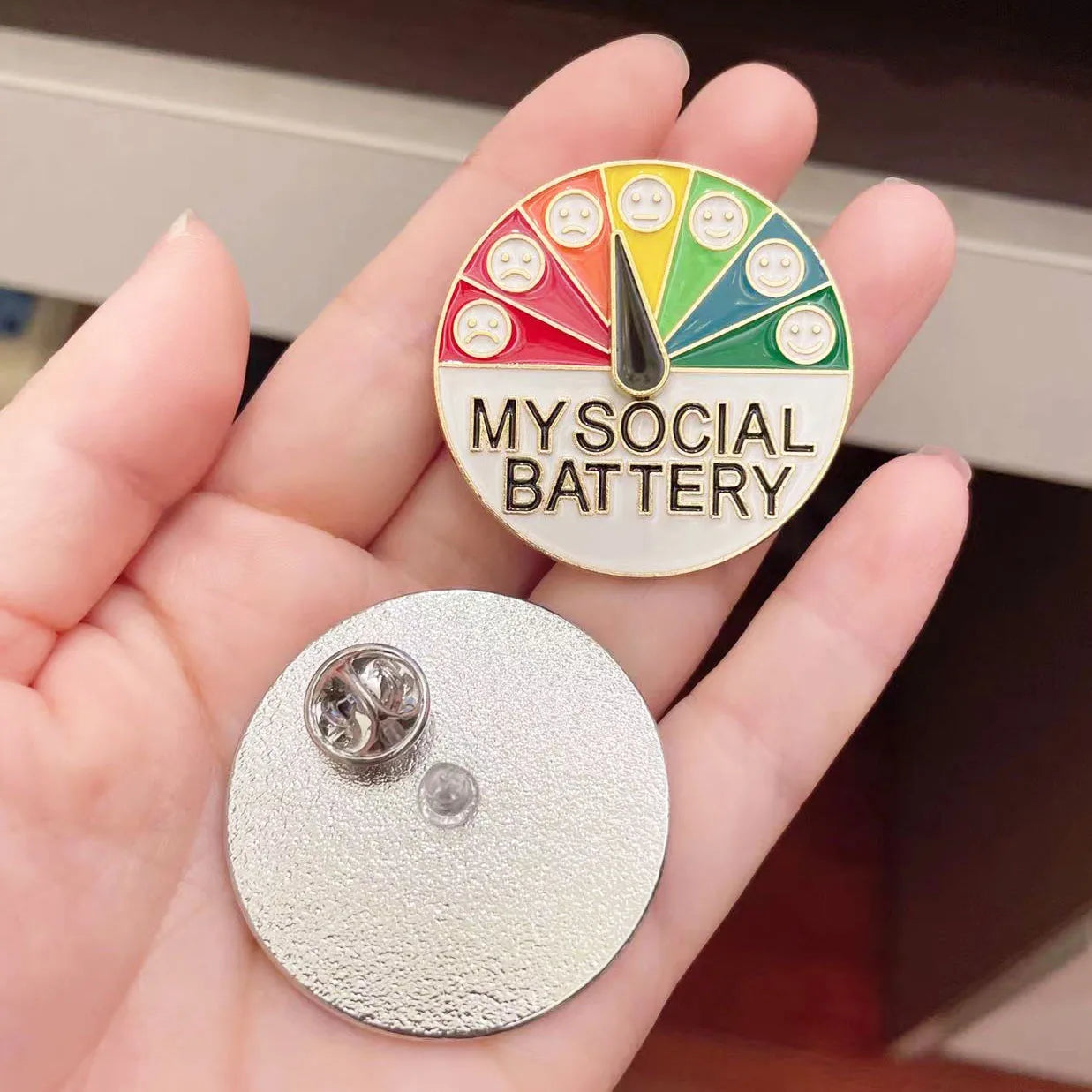 1 Pack Social Mood Brooch Funny Pins Creative Power Enamel Lapel A Week Emotional Pin for Backpacks Oasis Select