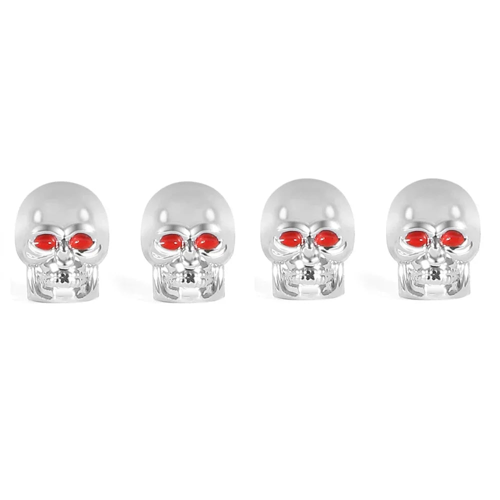 Skull Valve Caps ABS Car Wheel Plugs For Alloy Wheels Tire Valve Cap Auto Valve Cover For Cars Motorcycles Bikes Oasis Select Silver