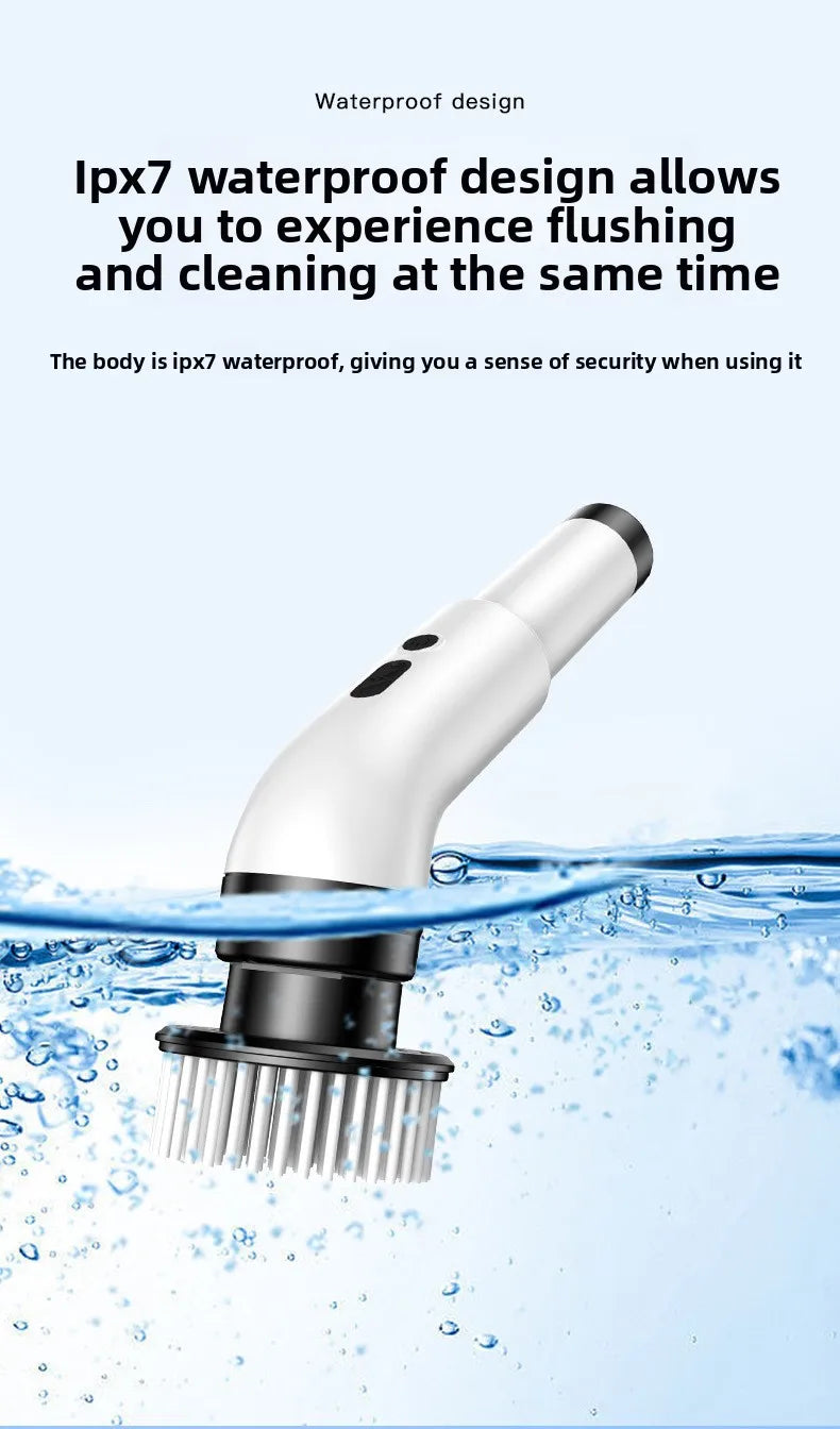 Electric Cleaning Brush with 7PCS Heads Bathroom Kitchen Cordless Handheld Shower Scrubber Spin Cleaner Multifunctional Cleaner Oasis Select