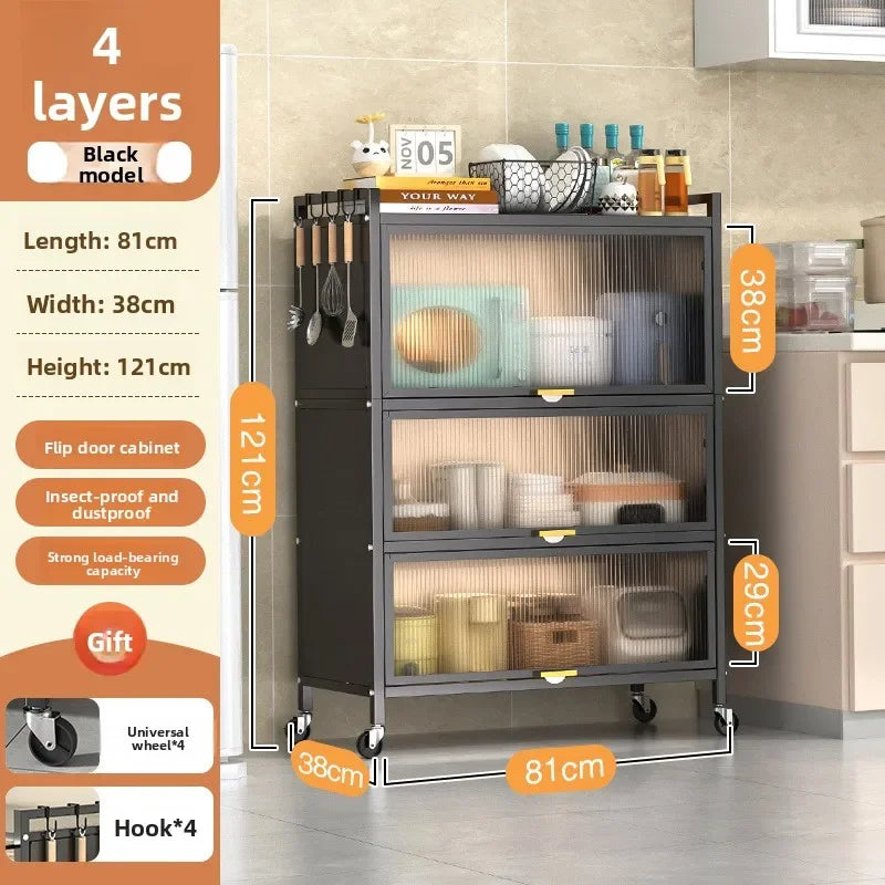 Shelves Floor-to-ceiling multi-layer household cupboards Storage cabinets Against the wall Side cabinets Storage cabinets Oasis Select Black 38-81-4-3
