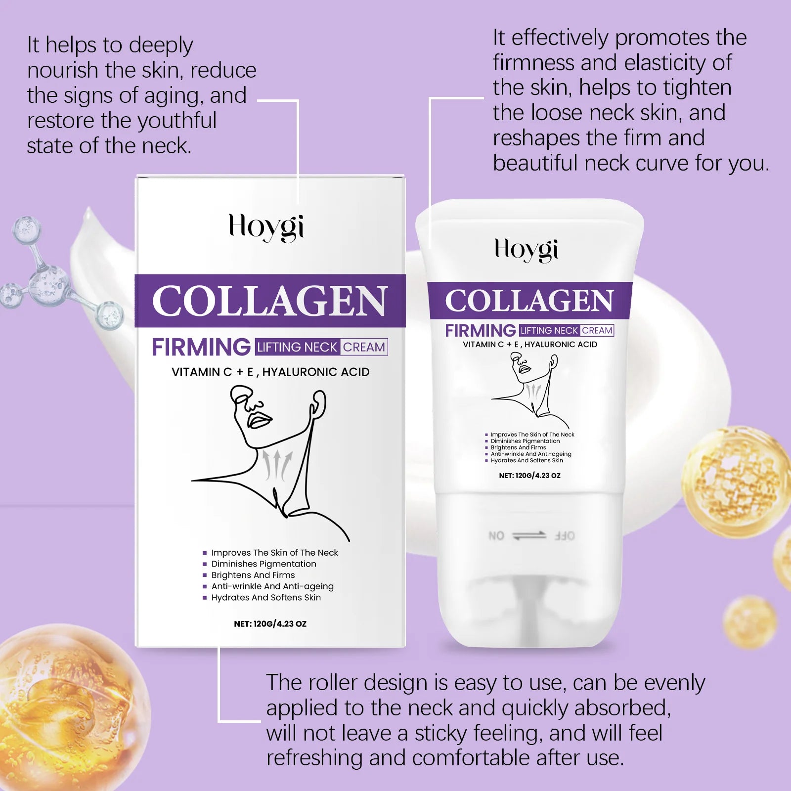Roll-On Neck Firming Cream – Hydrating Lifting Massage Lotion