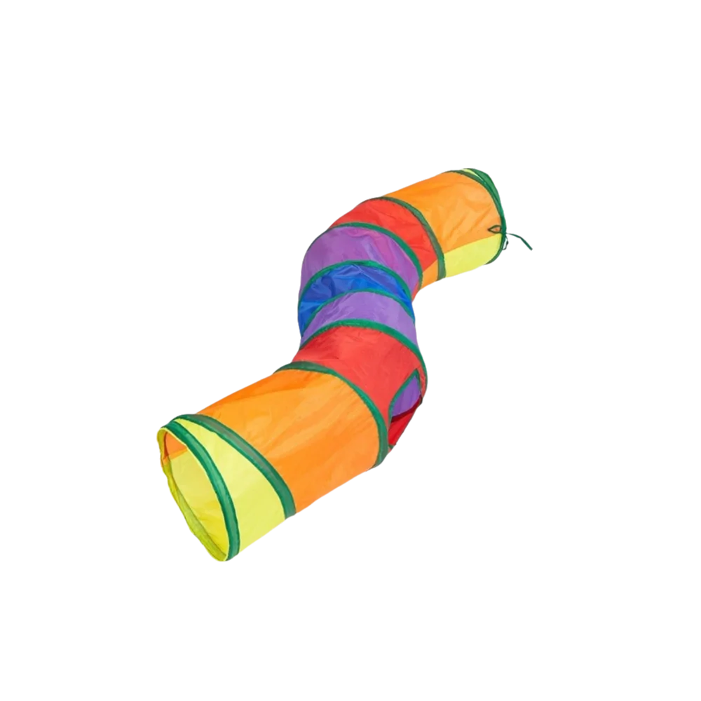 Colorful Folding Cat Tunnel with Ball – Interactive Pet Play