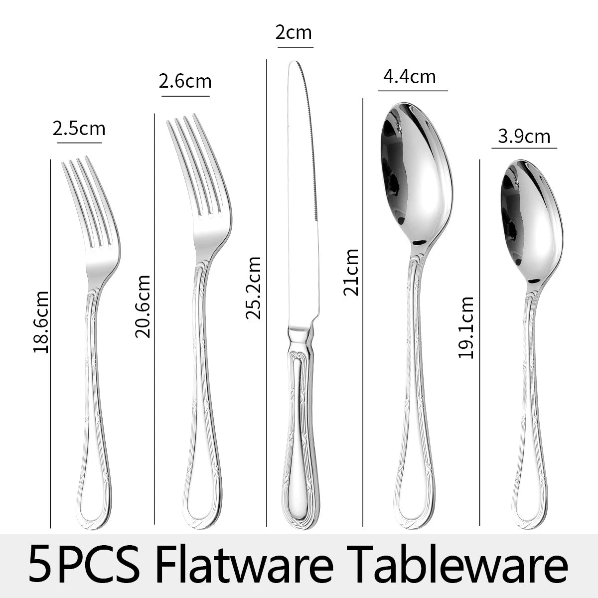 Luxury 18-10 Stainless Steel Flatware Set – Mirror Cutlery Stainless Steel Flatware Oasis Select 5pcs