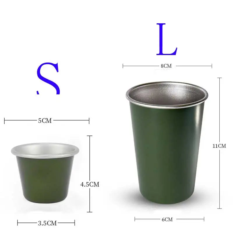 Stainless Steel Cup Stackable Water Cup Picnic Drinkware Traveling Camping Tumbler Outdoor Beer Milk Mug Water Cup Oasis Select