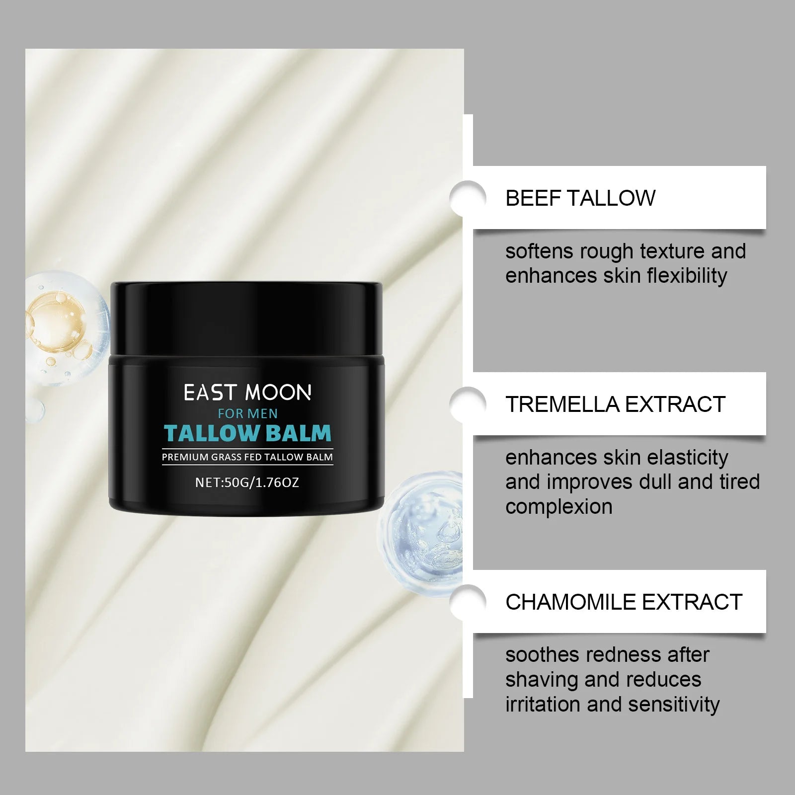 Men's Tallow Face Cream – Firming, Moisturizing, Non-Greasy