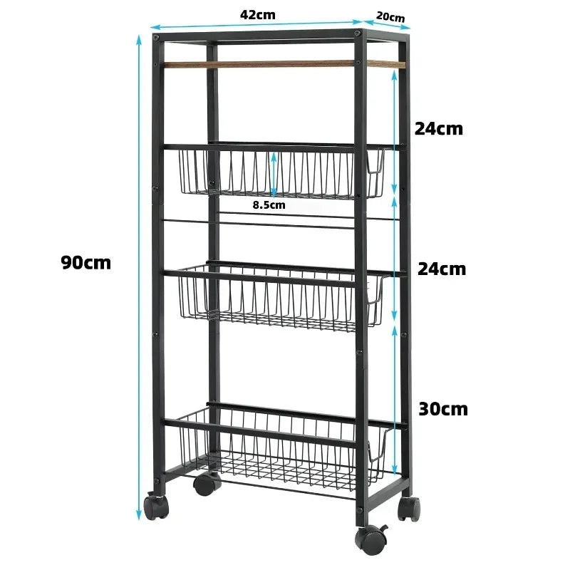 Multi-functional Household Goods Kitchen Trolley Rack Toilet Crevice Storage Rack Multifunctional Removable Rack Oasis Select