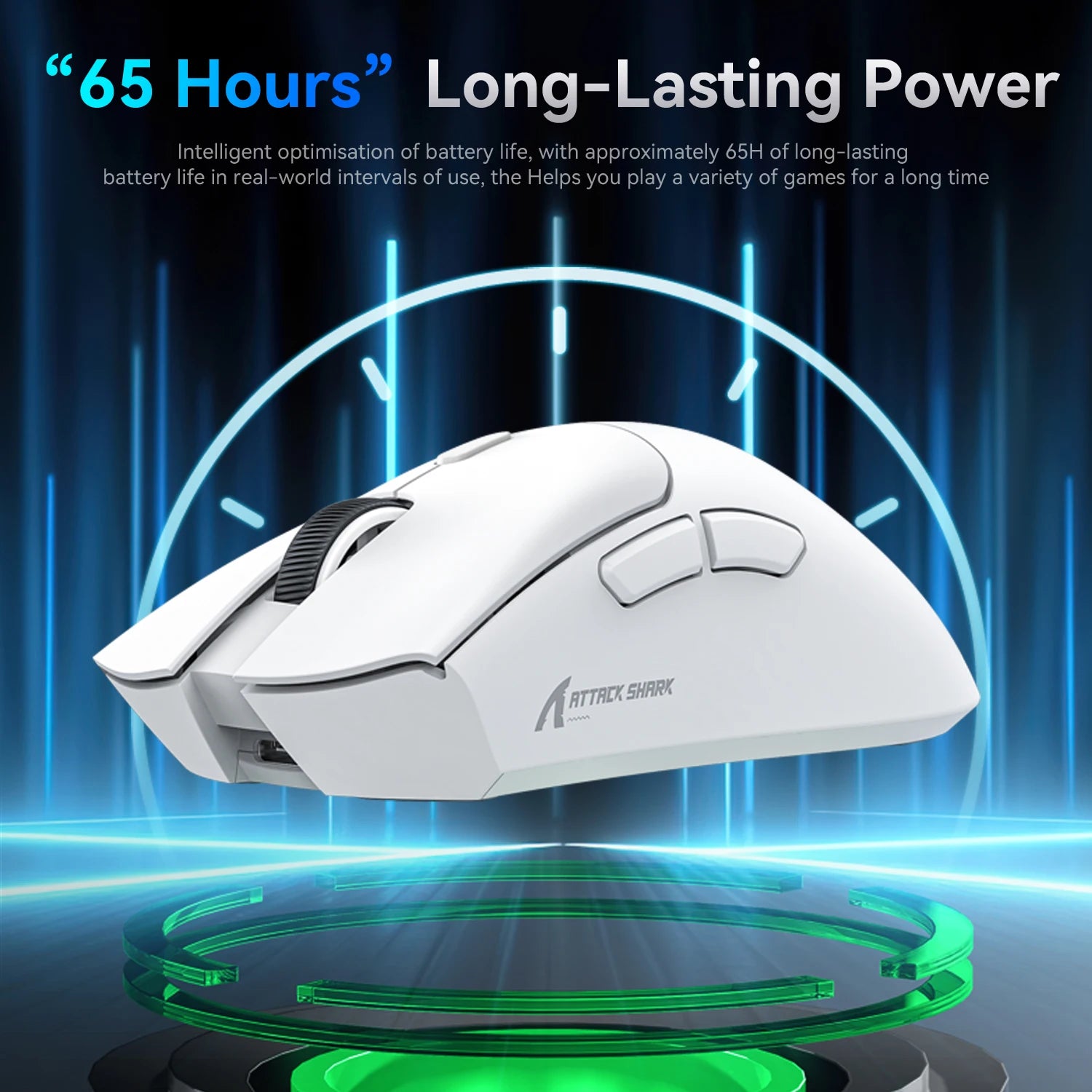 Attack Shark R1 Wireless Gaming Mouse Tri Mode 2.4G Bluetooth Wired 18K DPI 1000Hz PAW3311 Sensor 59g Lightweight Rechargeable Oasis Select