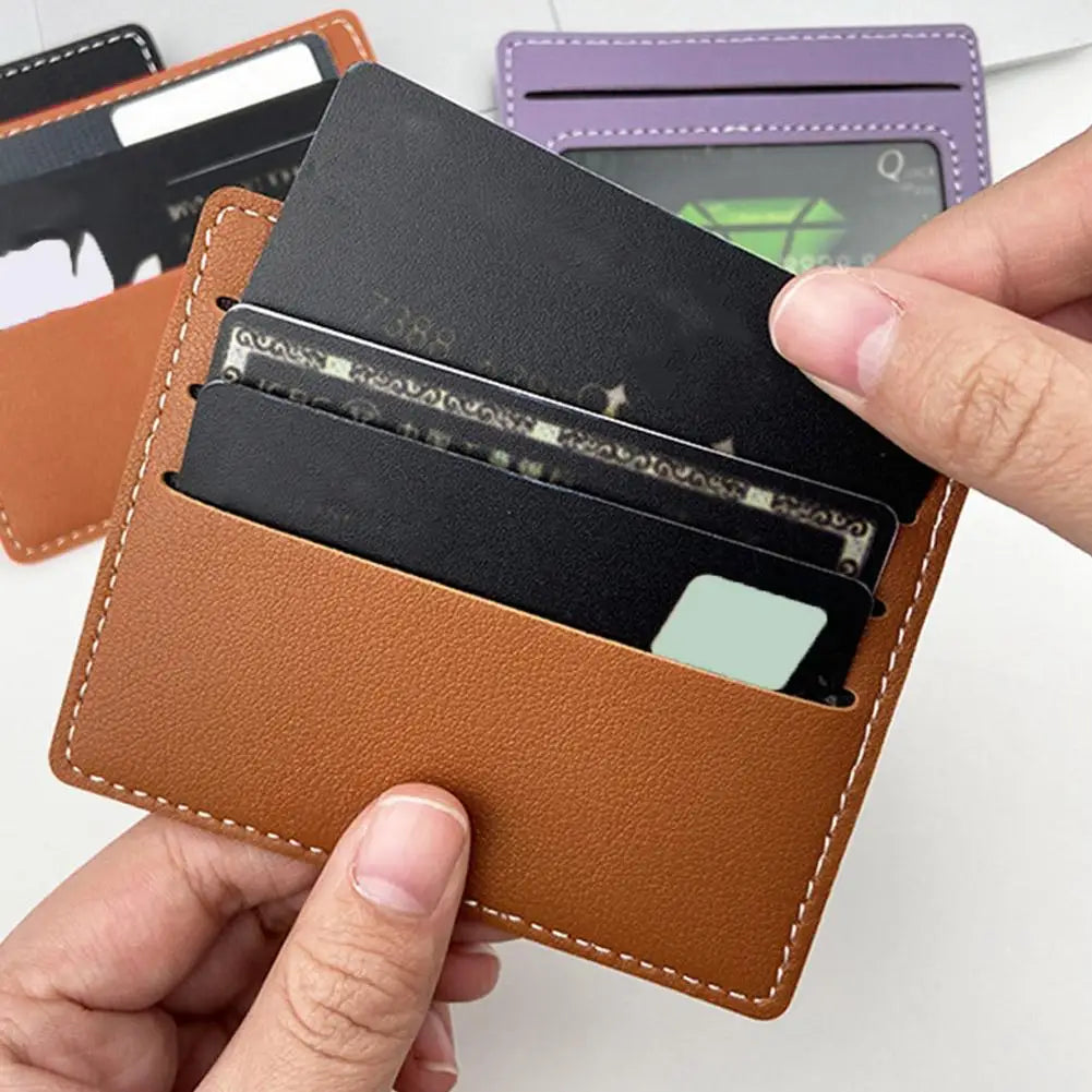 Slim PU Card Holder with Clear ID Window | Unisex Wallet