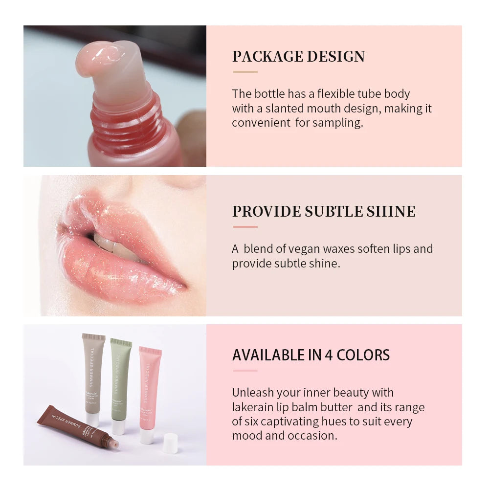 Moisturizing Lip Butter Balm 4 Counts/set Hydrating Lip Balm Plumping Lip Oil Lip Stick Glossy Lip Glaze Stick Plumping Lip Cosm Oasis Select