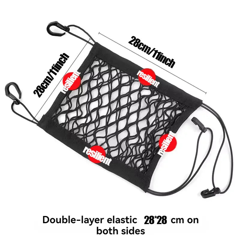 Elastic Double Layer Motorcycle Cargo Net with Hooks | Luggage Net