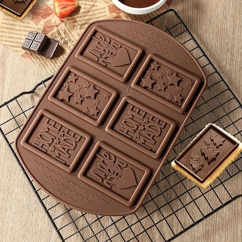 Silicone Chocolate Mold 6-Hole Christmas Multi Pattern Creative Handmade Biscuit Cake Dessert Biscuit Baking Tool Oasis Select