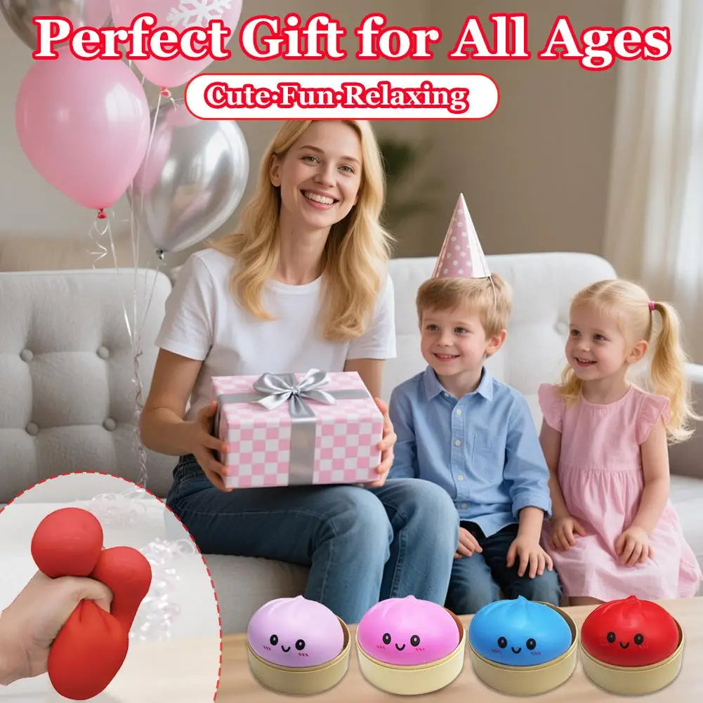 Dumpling Squishy Squeeze Toy – Colorful Soft TPR Fidget Ball Squishy Fidget Toy Oasis Select