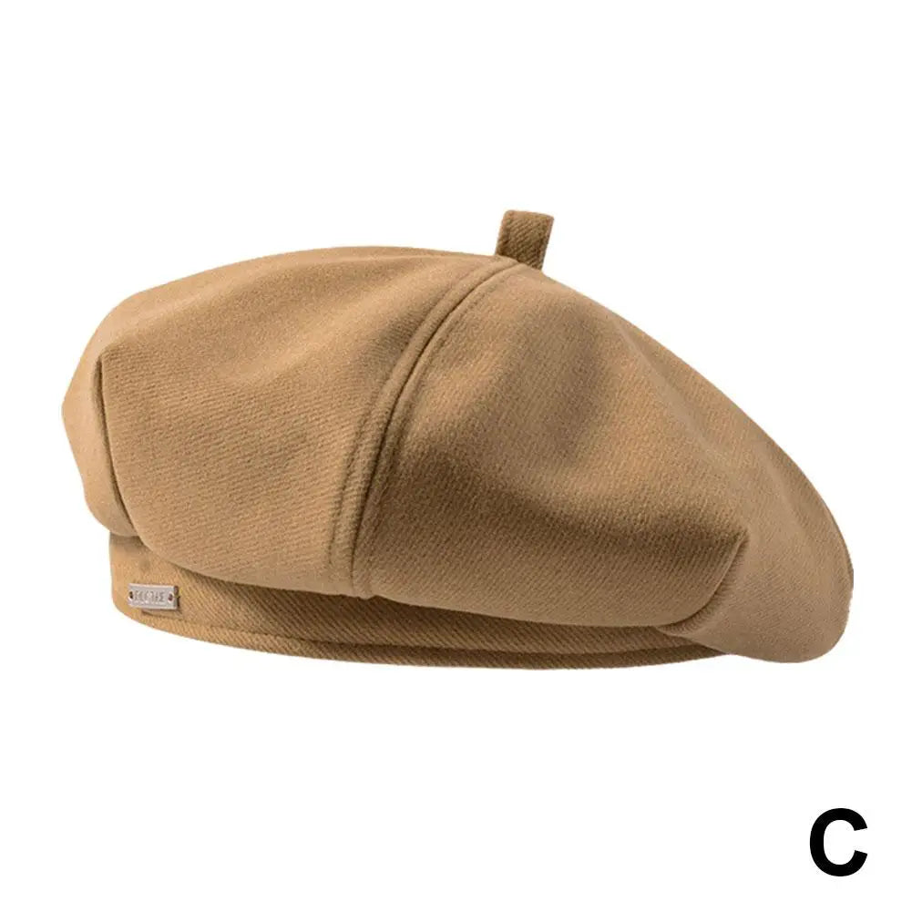 Women's Vintage French Plaid Beret Hat – Painter Cap All Seasons Women's Beret Hat Oasis Select khaki