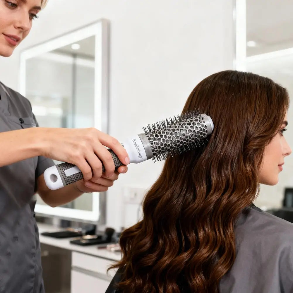 Ceramic Ion Hair Brush Nano Hairbrush Thermal Ceramic Ion Round Comb Hairdressing Hair Salon Styling Drying Curling Oasis Select
