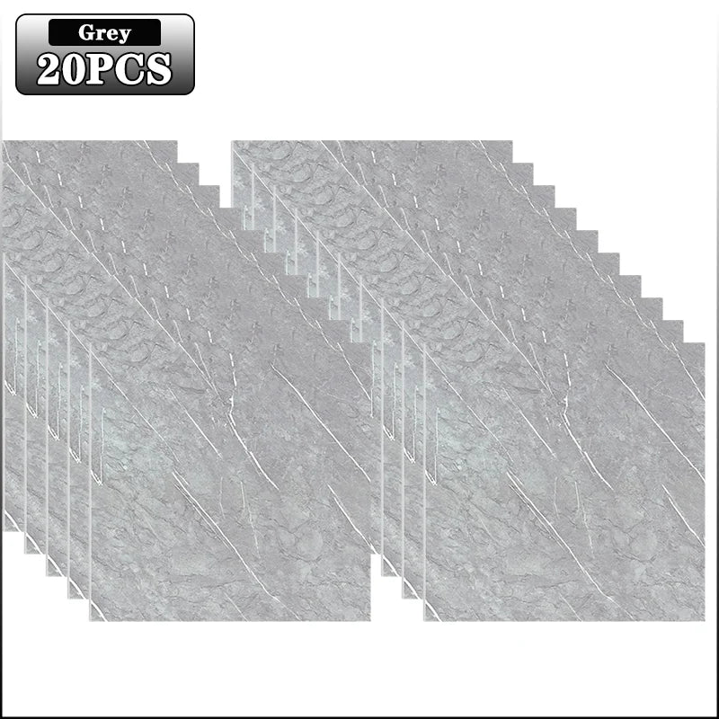 10-40PCS Marble Style Self-adhesive Floor Stickers Thickened Wear-resistant PVC Flooring Mats for Household Use Easy To Install Oasis Select Grey-20PCS