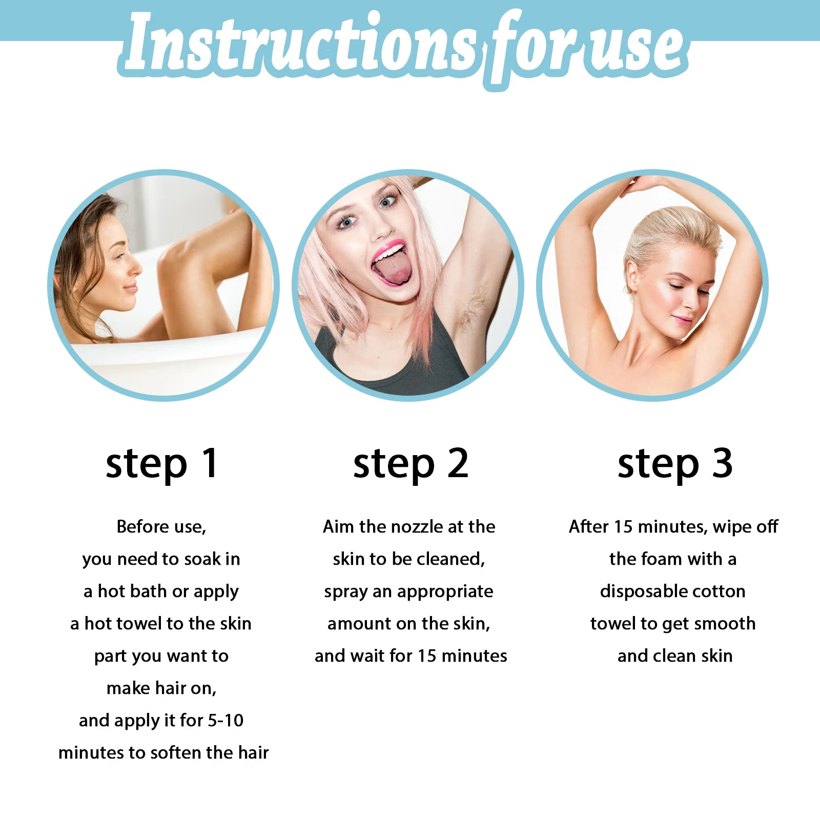 Hair Removal Spray Hair Growth Inhibitor Natural Painless Depilatory Spray Body Armpit Private Parts Hair Remover for Smooth Ski Oasis Select