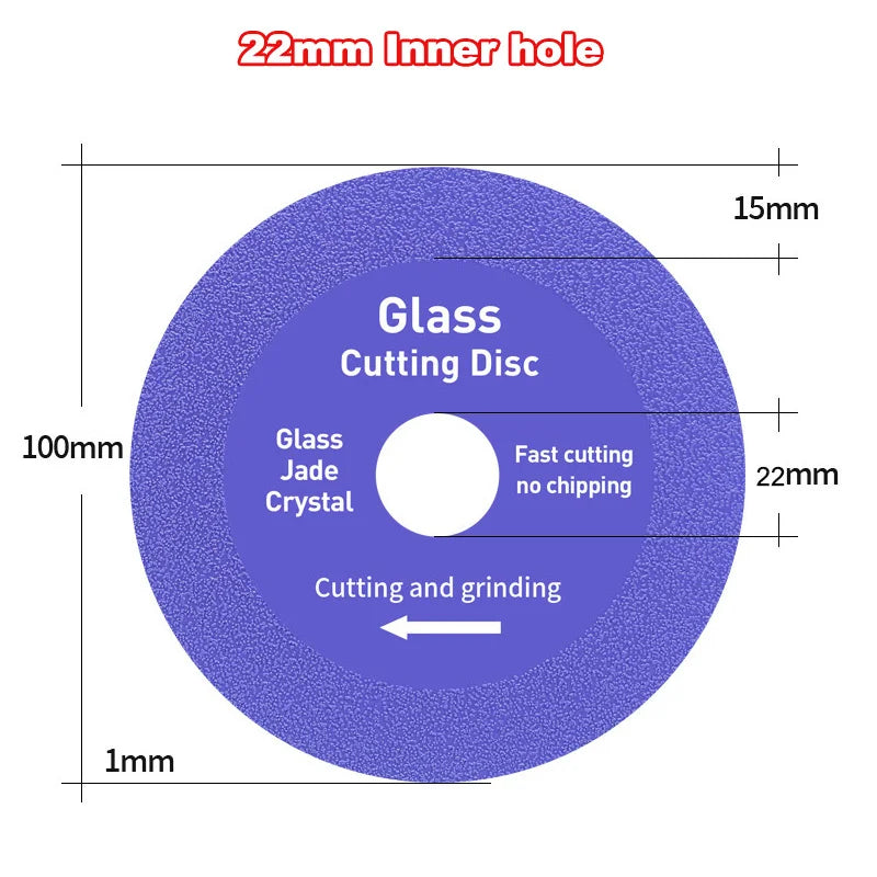 22mm Inner hole Glass Cutting Disc Diamond Marble Saw Blade Ceramic Tile Jade Special Polishing Cutting Blade Sharp Brazing Oasis Select PURPLE