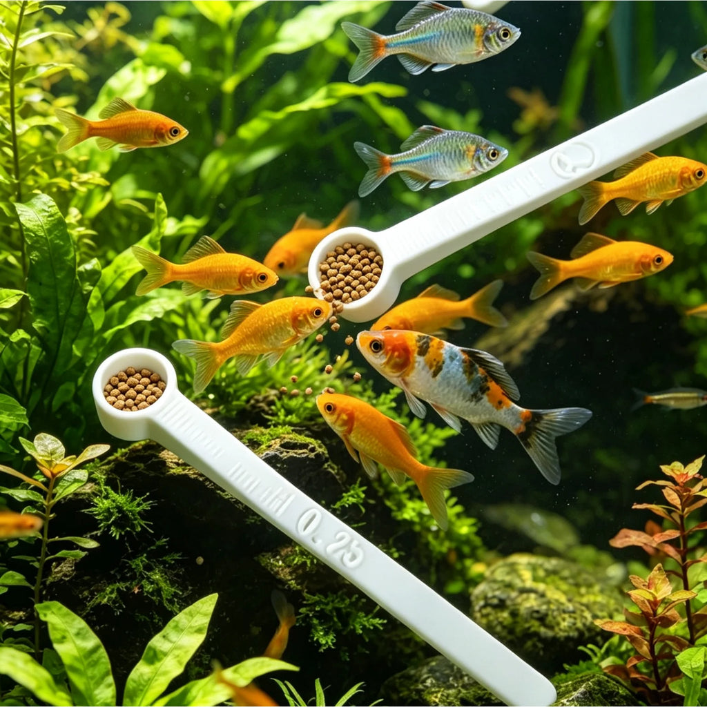 3Pcs Aquarium Fish Feeding Spoon Precision Measuring Scoops (0.02g/0.1g/0.25g) for Fish Food Aquarium Supplements Feeding Tools Oasis Select