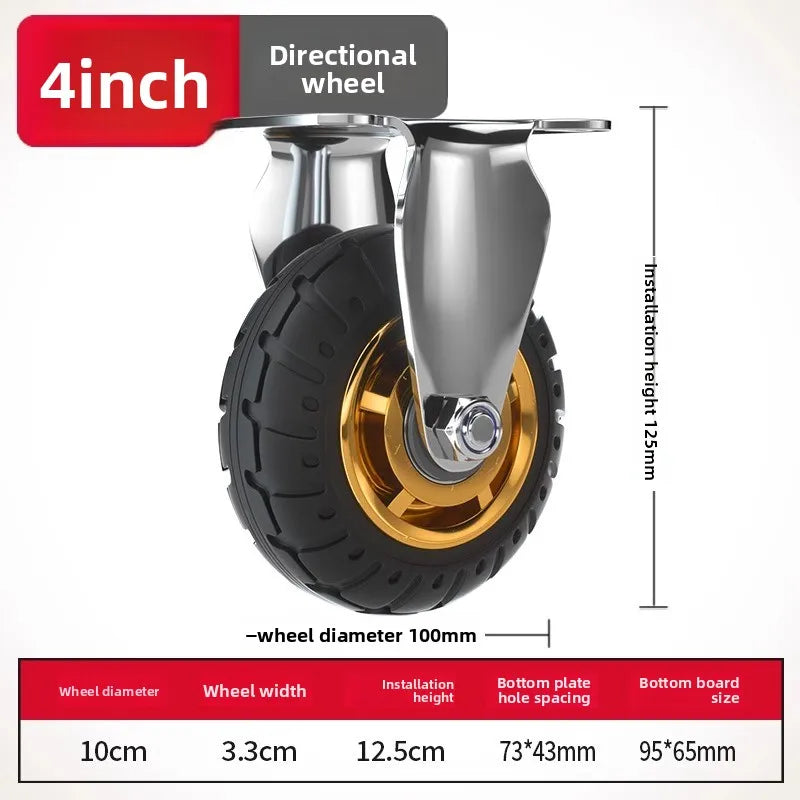 1pc 3/4/5 Inch Universal Mute Caster - Soft Elastic Rubber Wheel for Heavy Duty Carts & Furniture - Moving Assistant Oasis Select 4 inch D