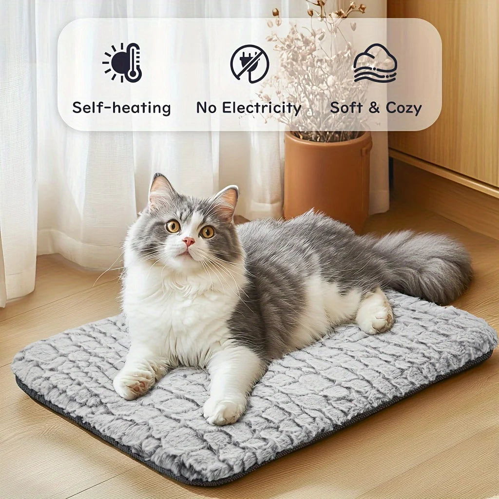 Self-warming Cat and Dog Bed Super Soft Cat Pet Heating Pad Suitable for Indoor Outdoor Anti-slip Heating Cat Pad Warm Blanket Oasis Select