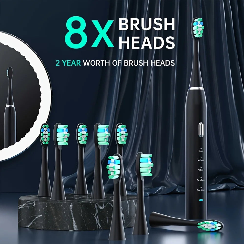 Adult Electric Toothbrush Set – 7 Heads & Wireless Charging Electric Toothbrush Oasis Select