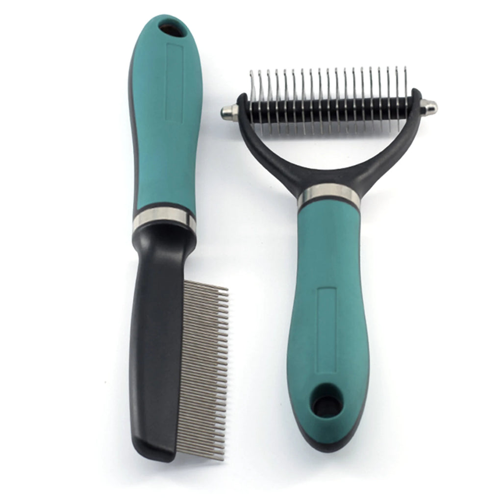 HOBBAGGO Pet Grooming Rake & Dematting Brush Set – Dogs & Cats