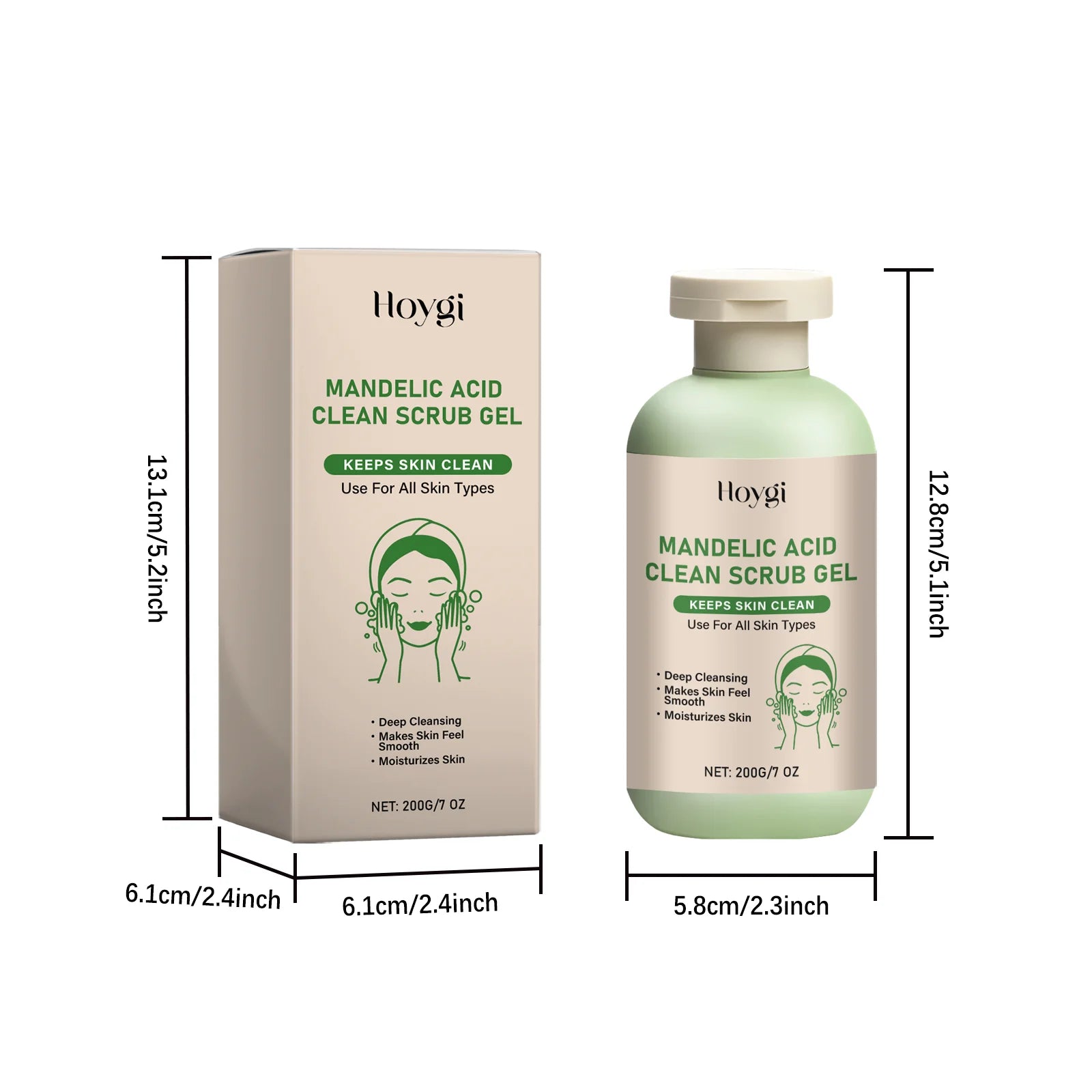 Mandelic Acid Body Clean Scrub Gel Exfoliating Gentle Dead Skin Remover Smoothing Skin Care Hydrating Deep Cleansing Scrub Oasis Select