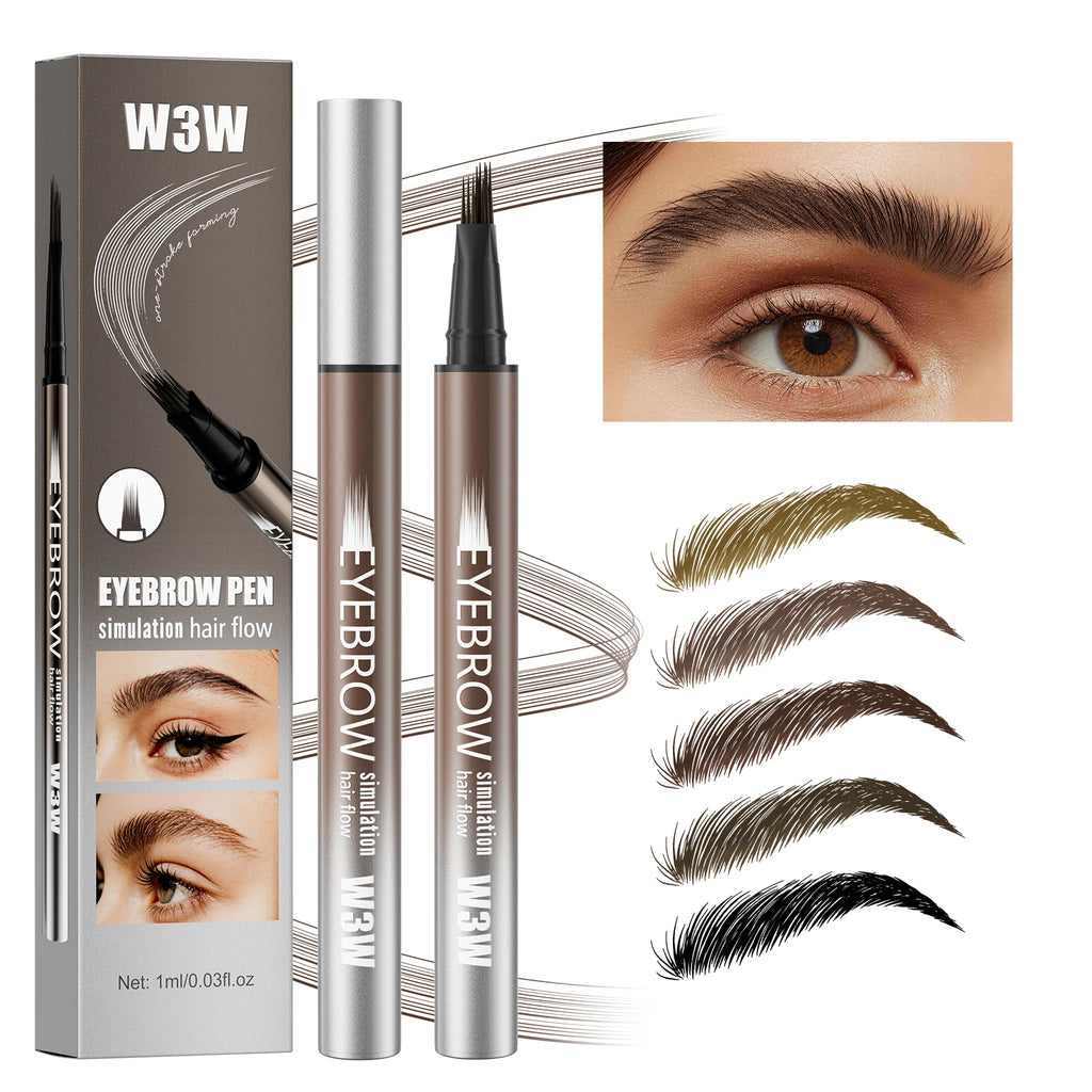 W3W Waterproof Liquid Eyebrow Pen – 5 Colors, Long-Lasting