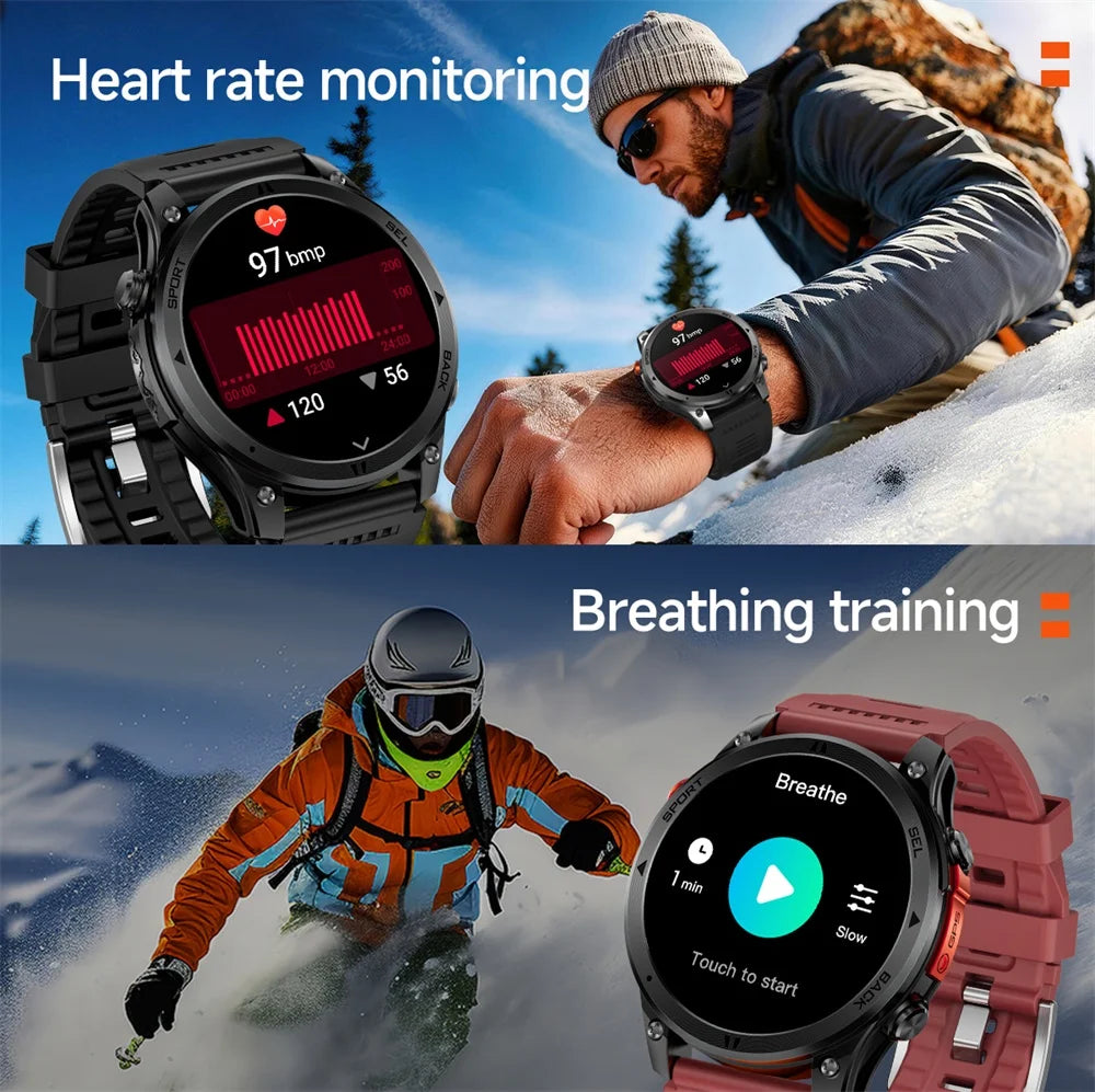 Outdoor GPS Path 1.46"100+ Multi-sport Mode BT Call Smart Watch IP68 Waterproof Sports Run Tracker Compass Smartwatch Men 530mAh Oasis Select