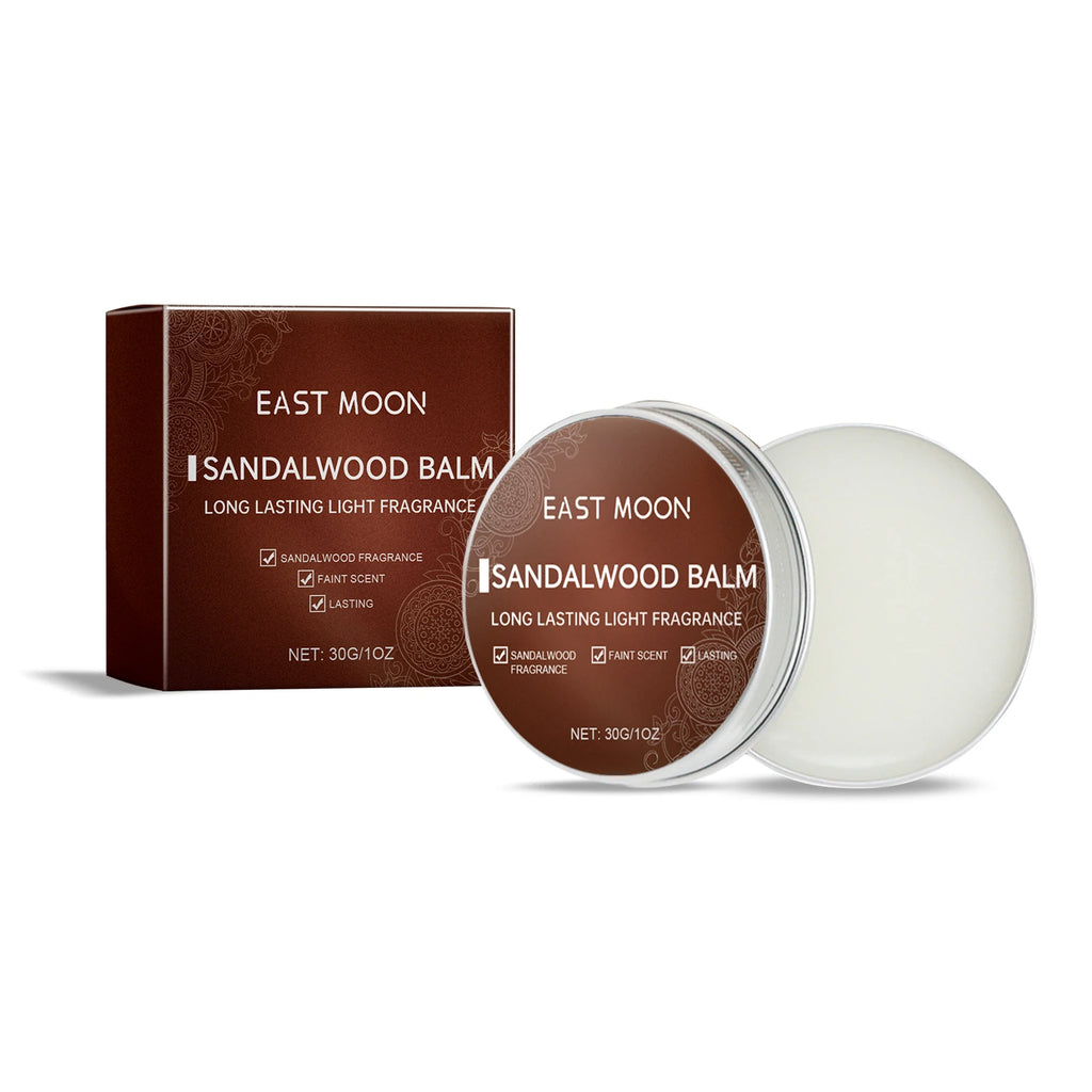 East Moon Men Sandalwood Solid Fragrance Balm | Long-Lasting Scent Solid Fragrance Balm Oasis Select Sandalwood 30g boxed
