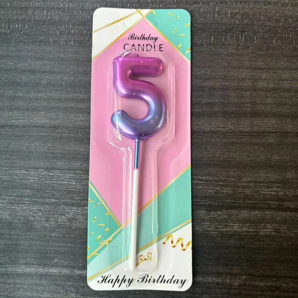 Candle Pink Birthday Candle Girl Happy Birthday Cake Topper Children's Party Decor Ornaments Opera Digital Celebration Candle Oasis Select 5-purple