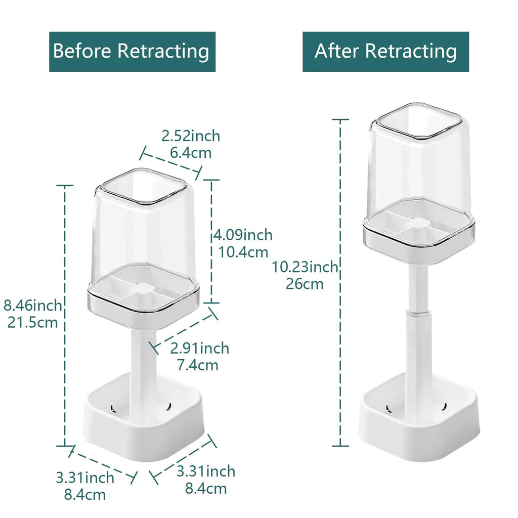 3in1 Countertop Toothbrush Station with Cover All-in-One Toothpaste Brush Holder for Bathroom Sink Easy-Clean Plastic Organizer Oasis Select