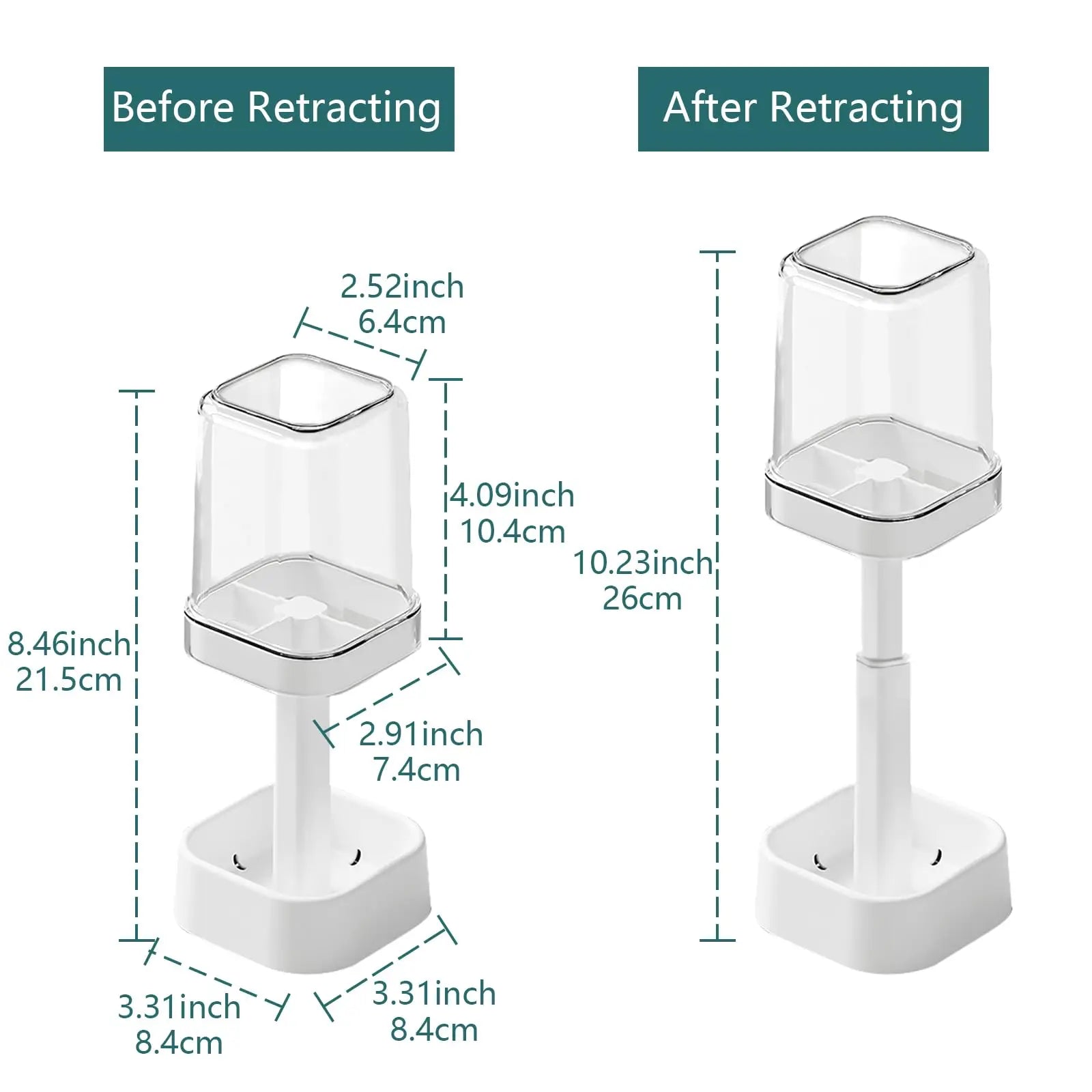 3in1 Countertop Toothbrush Station with Cover All-in-One Toothpaste Brush Holder for Bathroom Sink Easy-Clean Plastic Organizer Oasis Select