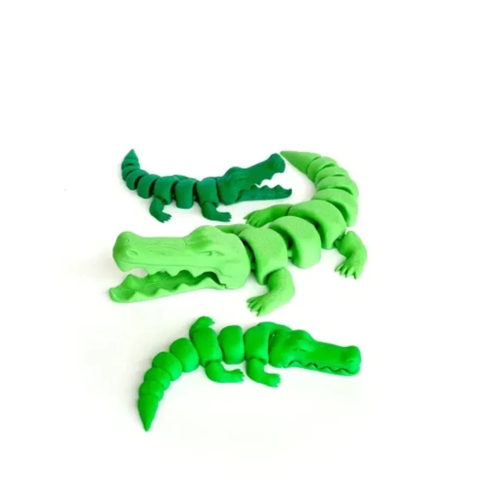 3D Printed Articulated Crocodile Figurine Joint Mobility Home Office Desktop Decor Ornament Animal Statue Household Decor Gifts Oasis Select